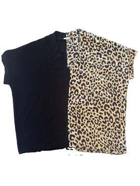 Jodiful Women’s Cheetah Print Boutique Blouse Split Size Small (AY33)